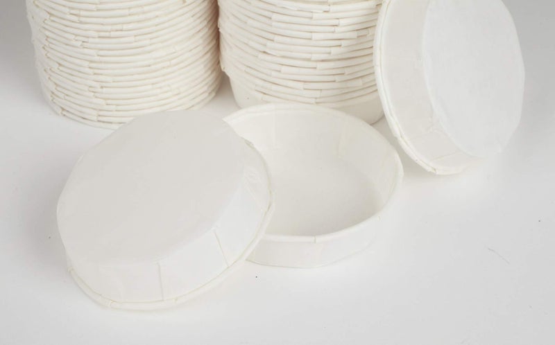 Golden Apple, 1oz Squat-250ct White Treated Paper Souffle Portion Cups for Measuring, Medicine, Samples, Jello Shots,Harvest Paper. Compostable Souffle, Portion Cup - Image 3